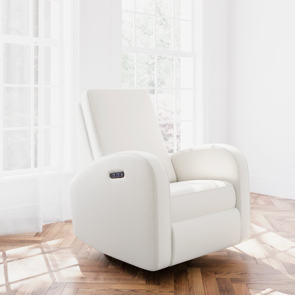 Storkcraft Santa Monica Power Recliner Swivel Glider (Ivory Basketweave). Picture 2