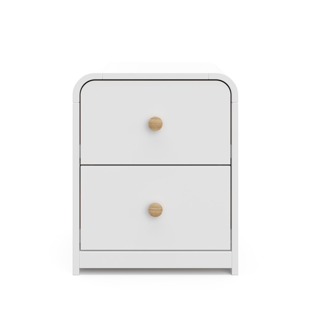 Storkcraft Next Santos 2-Drawer Nightstand (Whtie with Natural). Picture 3