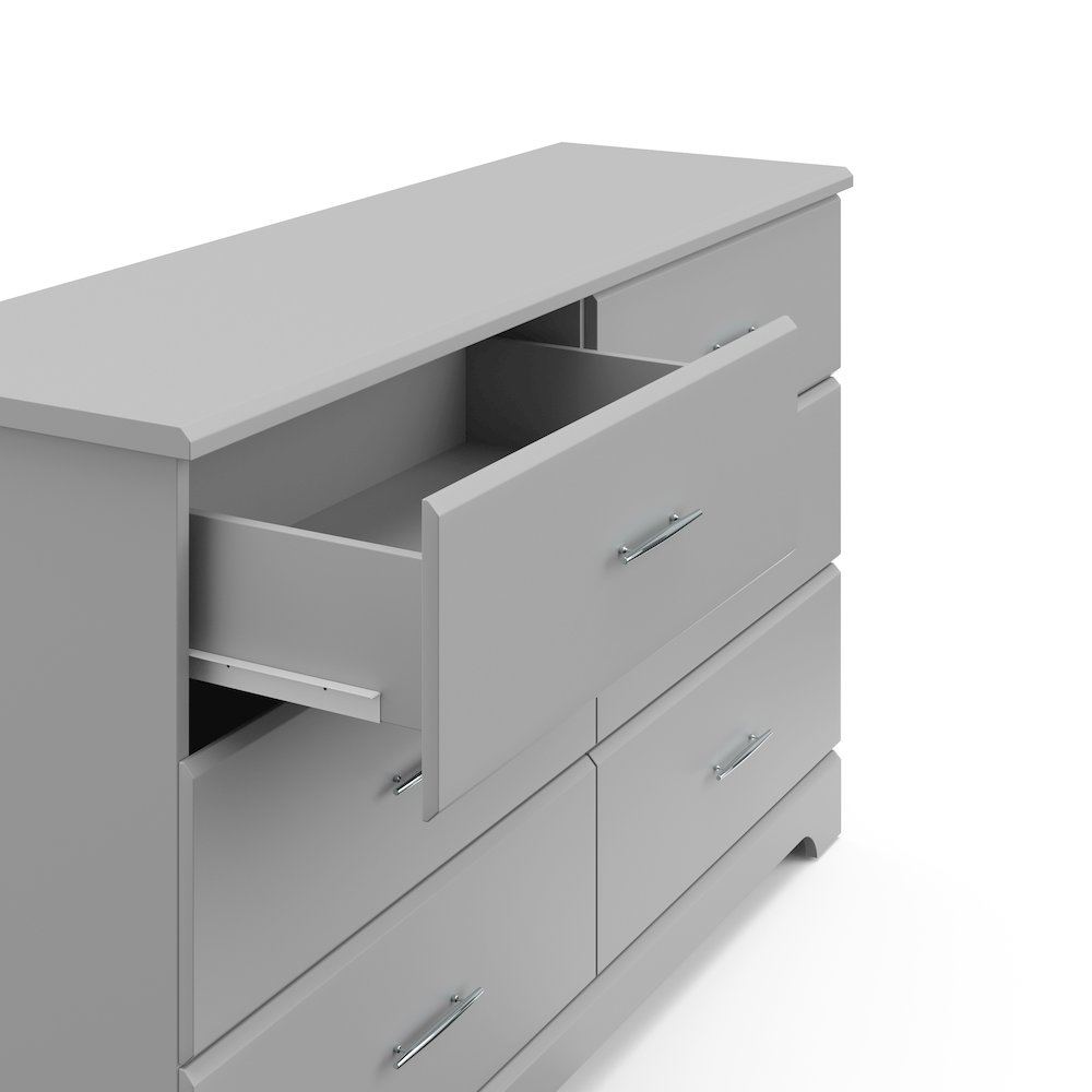 Storkcraft Brookside 6 Drawer Double Dresser (Pebble Gray). Picture 4