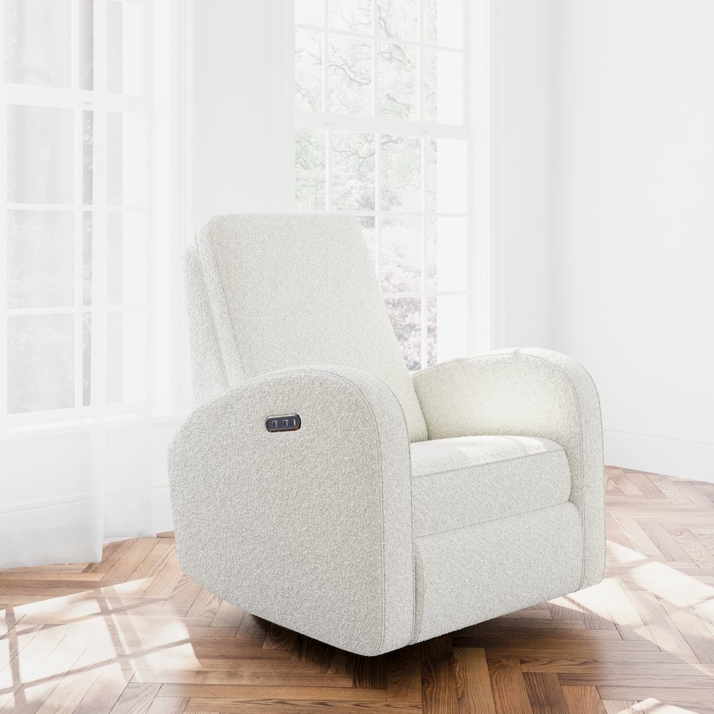 Storkcraft Santa Monica Power Recliner Swivel Glider (Ivory Boucle). Picture 2
