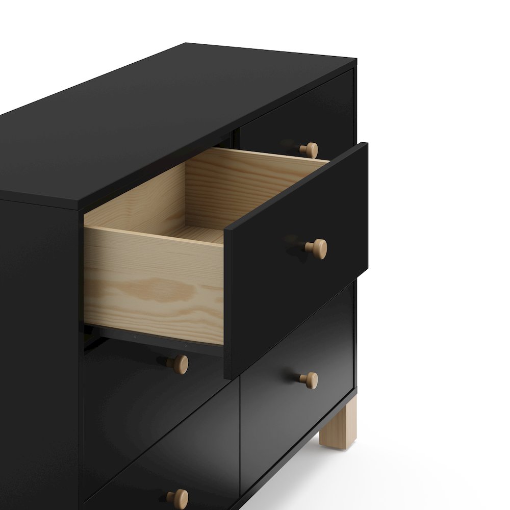 Storkcraft California 6-Drawer Double Dresser (Black with Driftwood). Picture 6