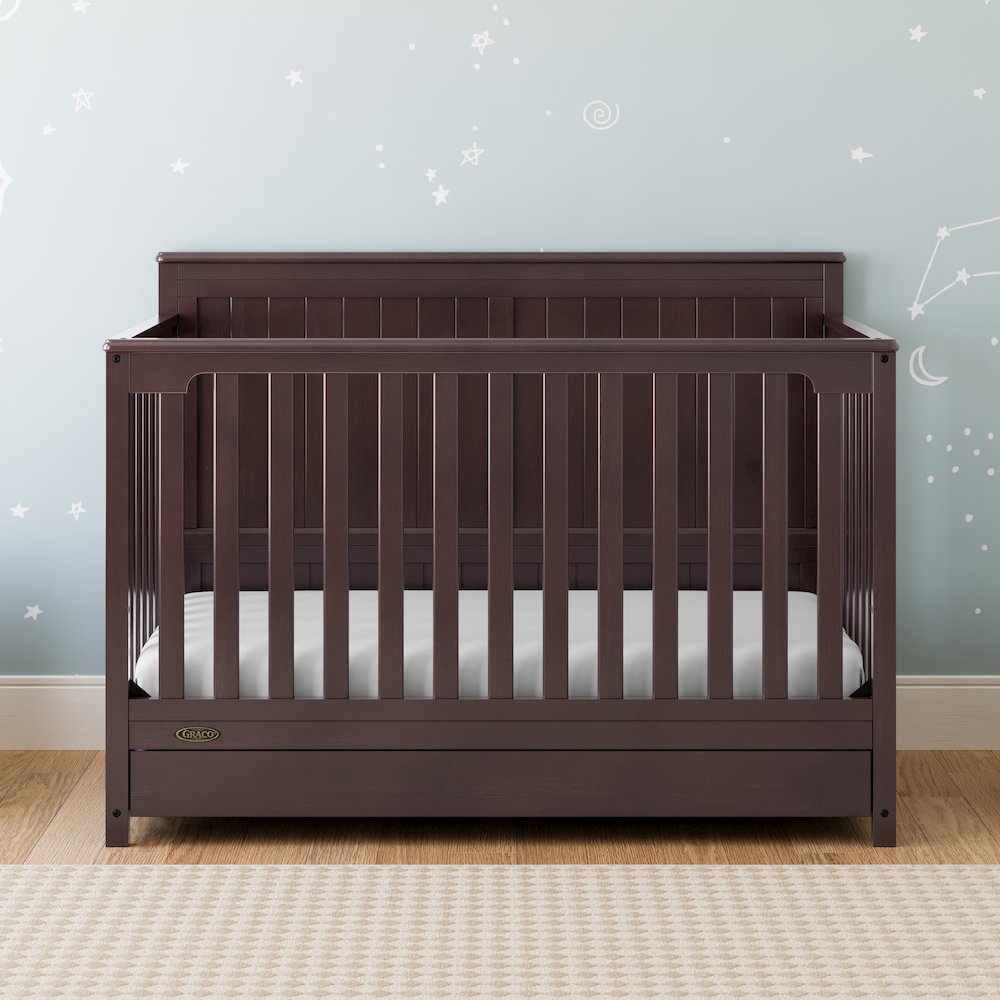 Graco Hadley 5-in-1 Convertible Crib with Drawer (Espresso). Picture 2