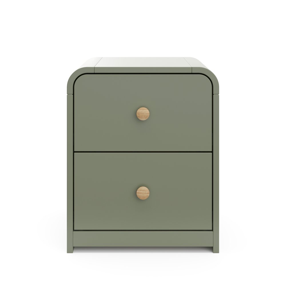Storkcraft Next Santos 2-Drawer Nightstand (Olive with Natural). Picture 2