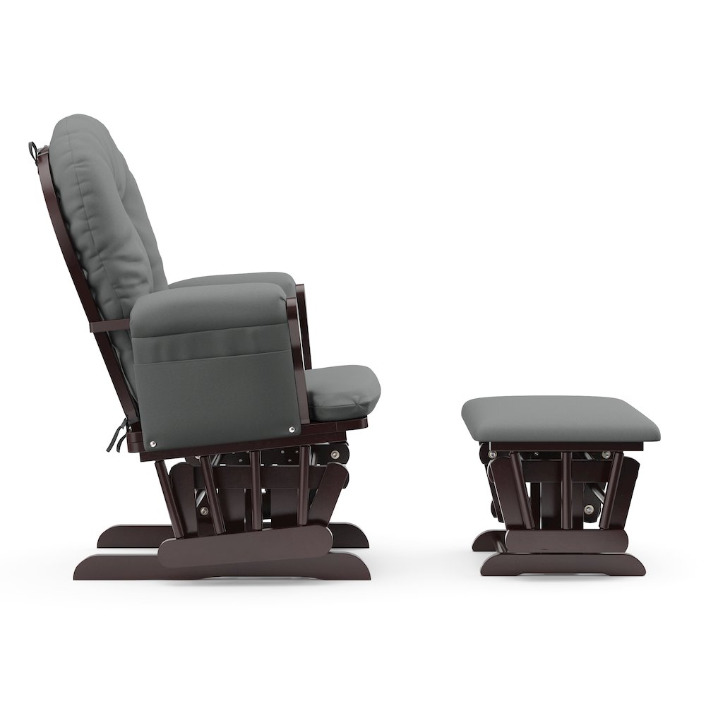 Storkcraft Hoop Glider and Ottoman - Espresso with Gray. Picture 4