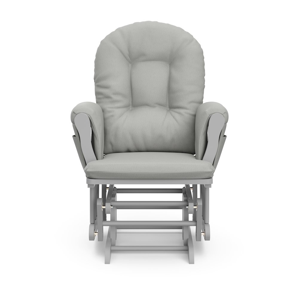 Storkcraft Hoop Glider and Ottoman - Pebble Gray with Light Gray. Picture 5
