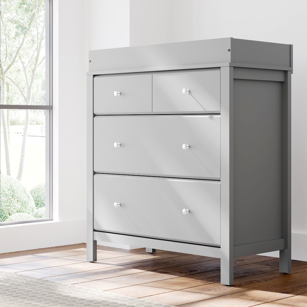 Storkcraft Carmel 3 Drawer Chest with Changing Topper (Pebble Gray). Picture 2