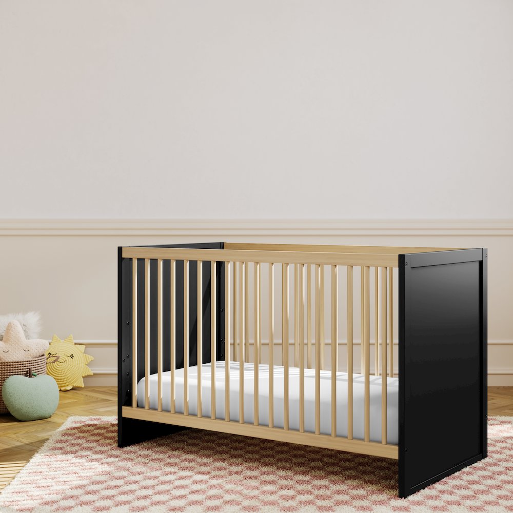 Storkcraft Calabasas 3-in-1 Convertible Crib (Black with Driftwood). Picture 2