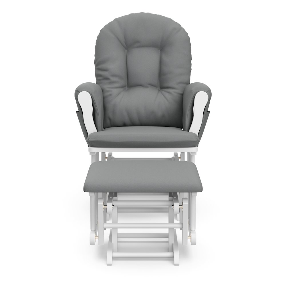 Storkcraft Hoop Glider and Ottoman - White with Gray. Picture 3