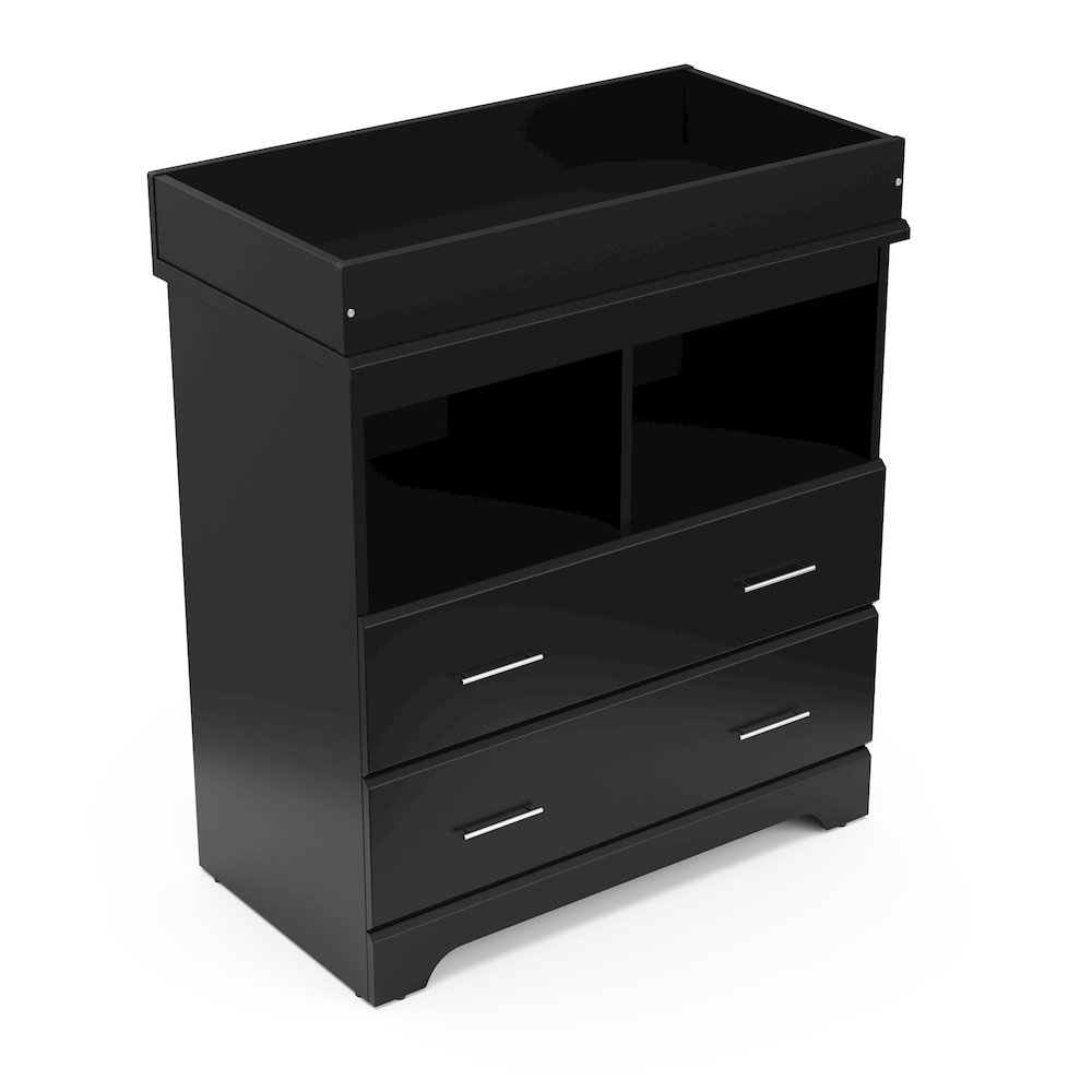 Storkcraft Brookside 2 Drawer Changing Chest - Black. Picture 5