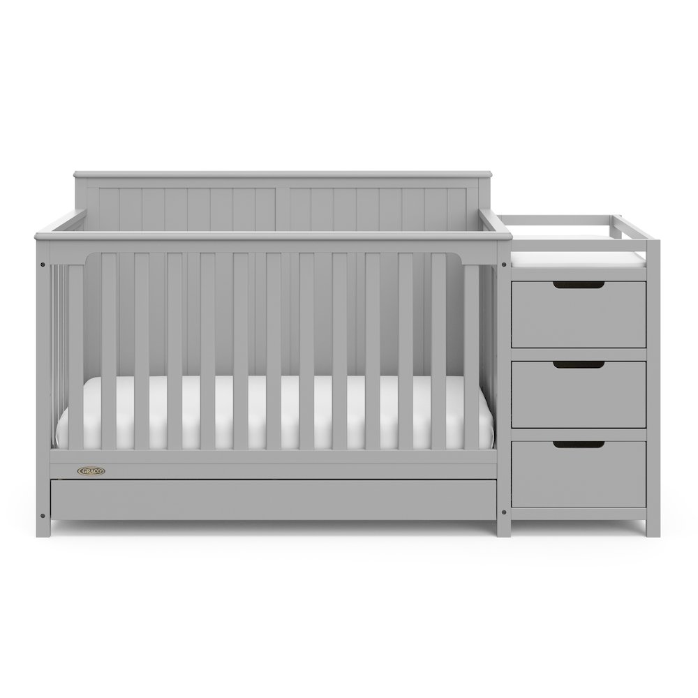 Graco Hadley 5-in-1 Convertible Crib and Changer with Drawer (Pebble Gray). Picture 3