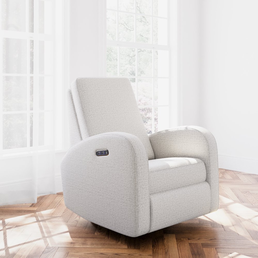 Storkcraft Santa Monica Power Recliner Swivel Glider (Steel Basketweave). Picture 2