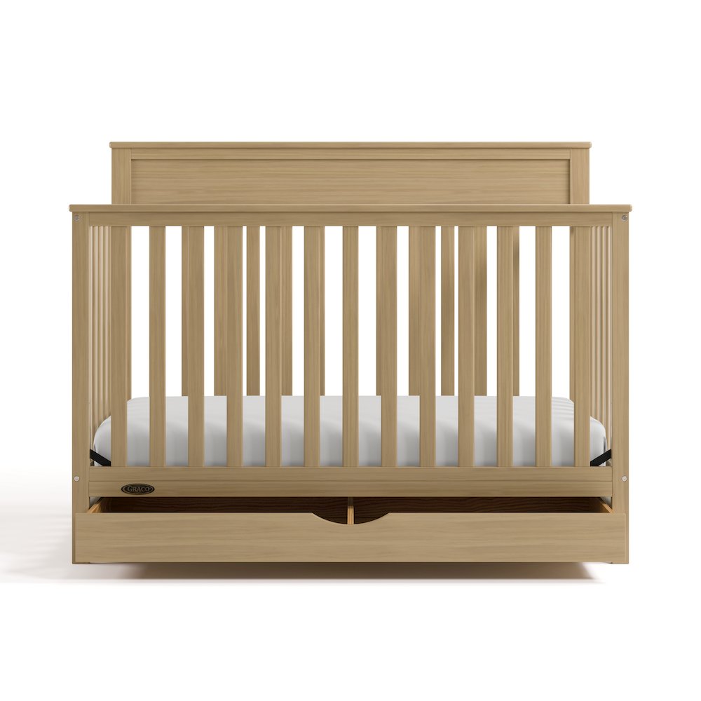 Shiloh Convertible Crib with Drawer - Driftwood. Picture 2