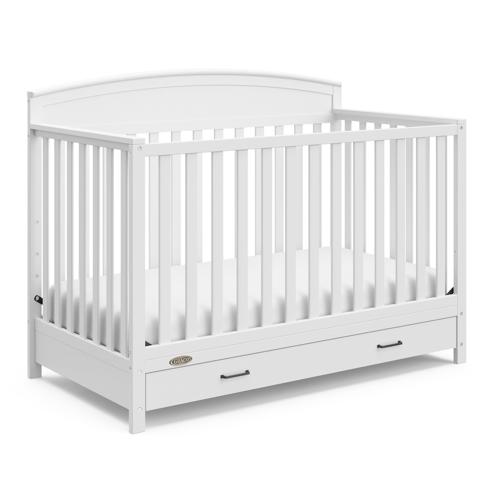 Graco Benton 5-in-1 Convertible Crib with Drawer (White). Picture 1