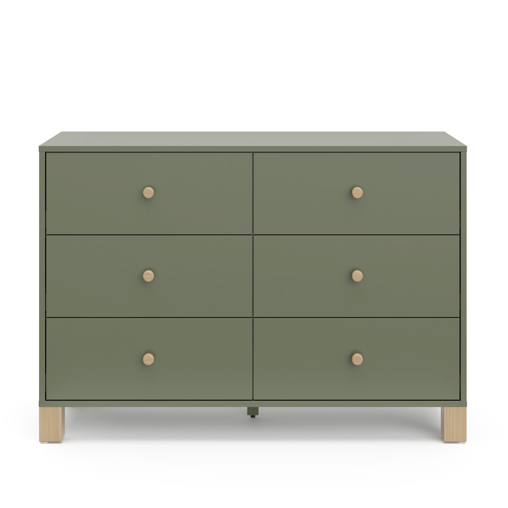 Storkcraft California 6-Drawer Double Dresser (Olive with Driftwood). Picture 3