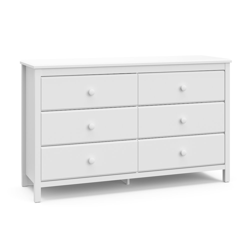 Storkcraft Alpine 6 Drawer Double Dresser (White) – GREENGUARD Gold Certified. Picture 1