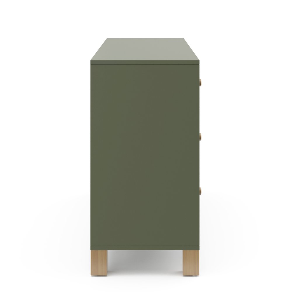 Storkcraft California 6-Drawer Double Dresser (Olive with Driftwood). Picture 4