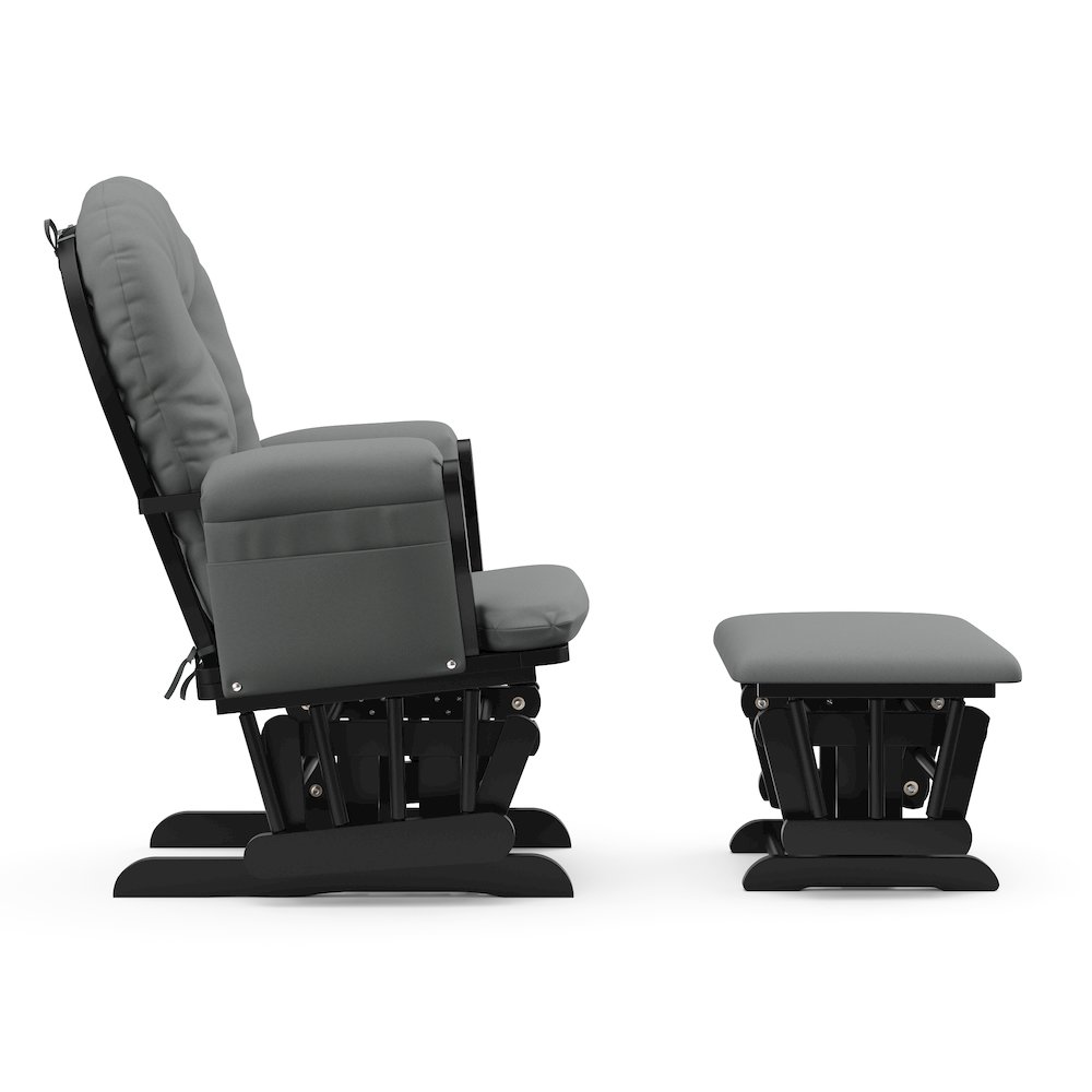 Storkcraft Hoop Glider and Ottoman - Black with Gray. Picture 5