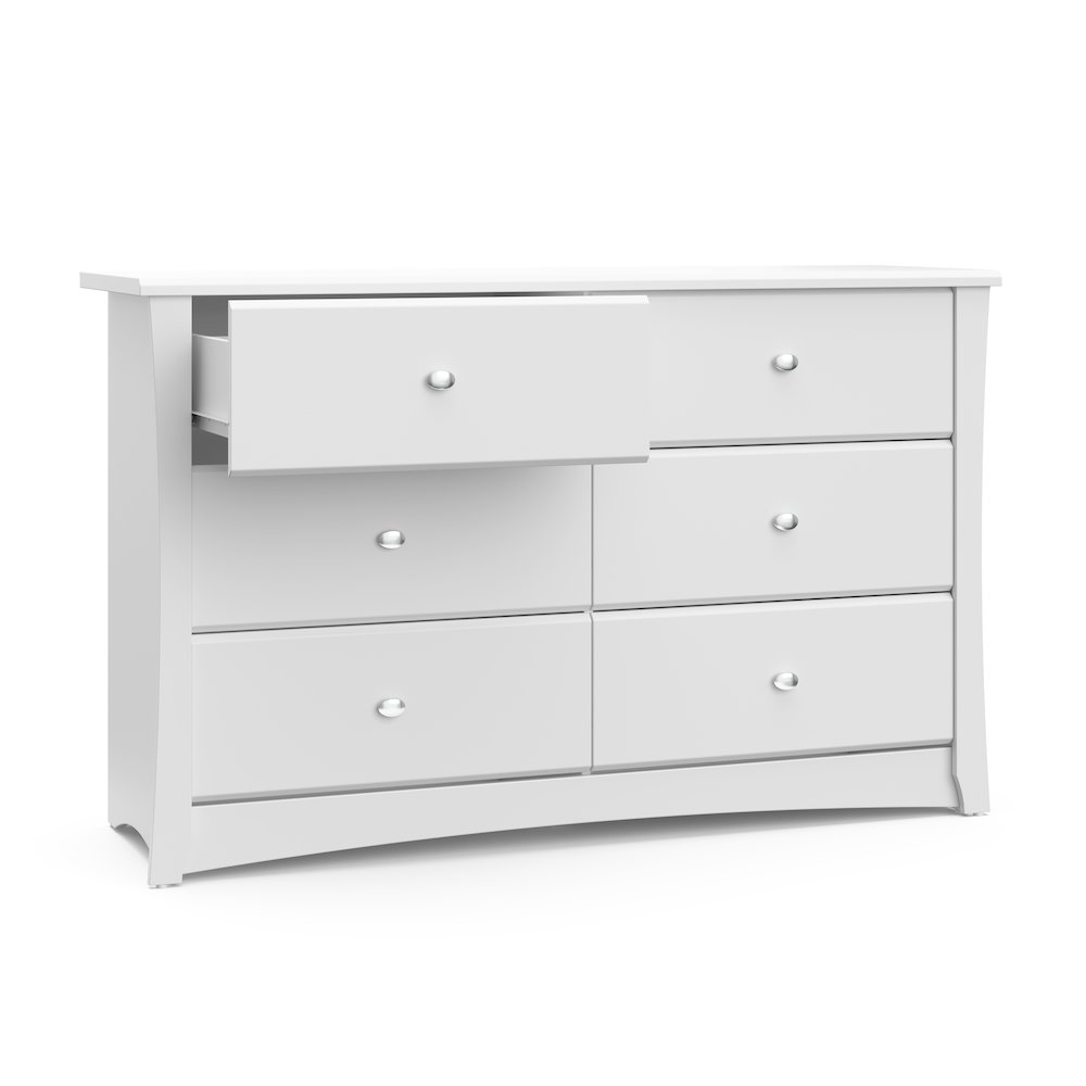 Storkcraft Crescent 6 Drawer Double Dresser (White) – GREENGUARD Gold Certified. Picture 4