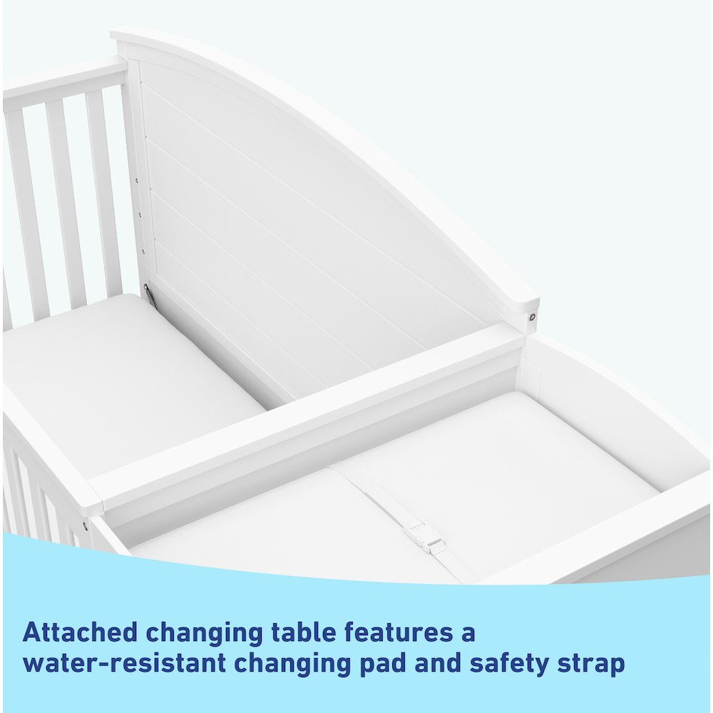 Graco Bellwood 5-in-1 Convertible Crib & Changer with Drawer (White). Picture 4