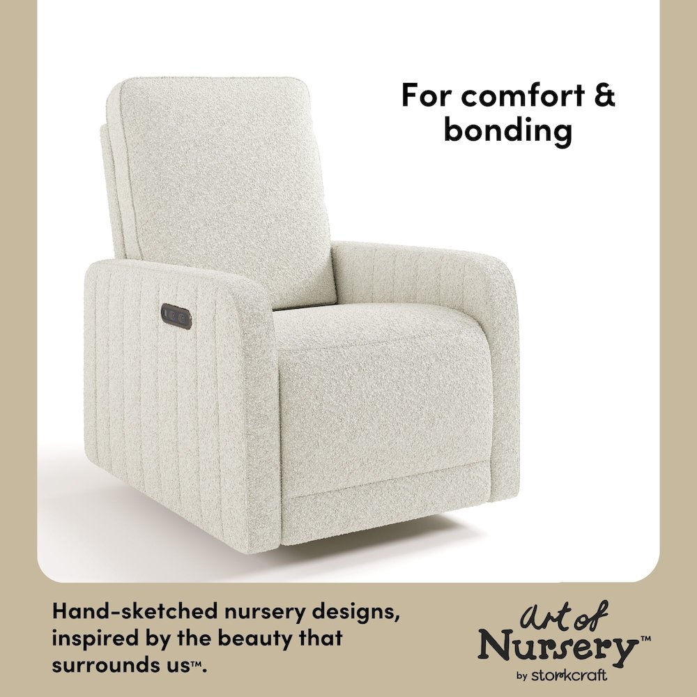 Kyoto Power Recliner - Ivory Boucle. Picture 3