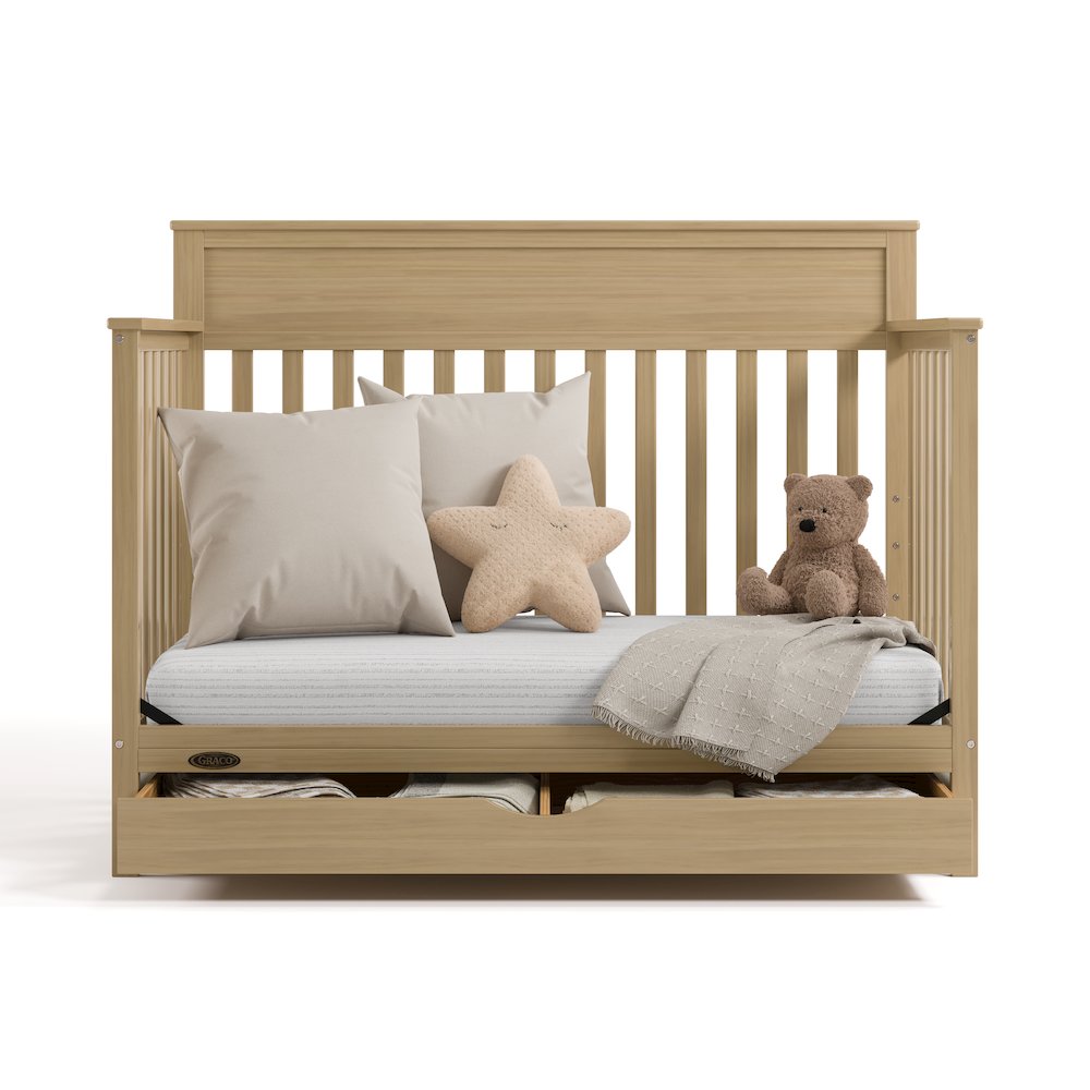 Shiloh Convertible Crib with Drawer - Driftwood. Picture 4