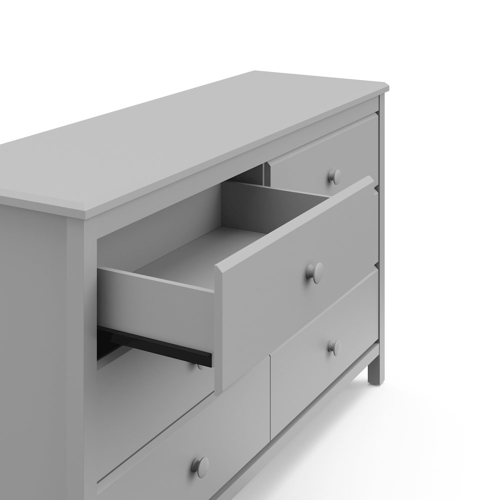 Storkcraft Alpine 6 Drawer Double Dresser (Pebble Gray). Picture 4