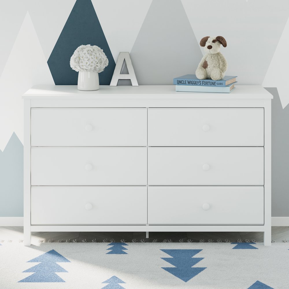 Storkcraft Alpine 6 Drawer Double Dresser (White) – GREENGUARD Gold Certified. Picture 2