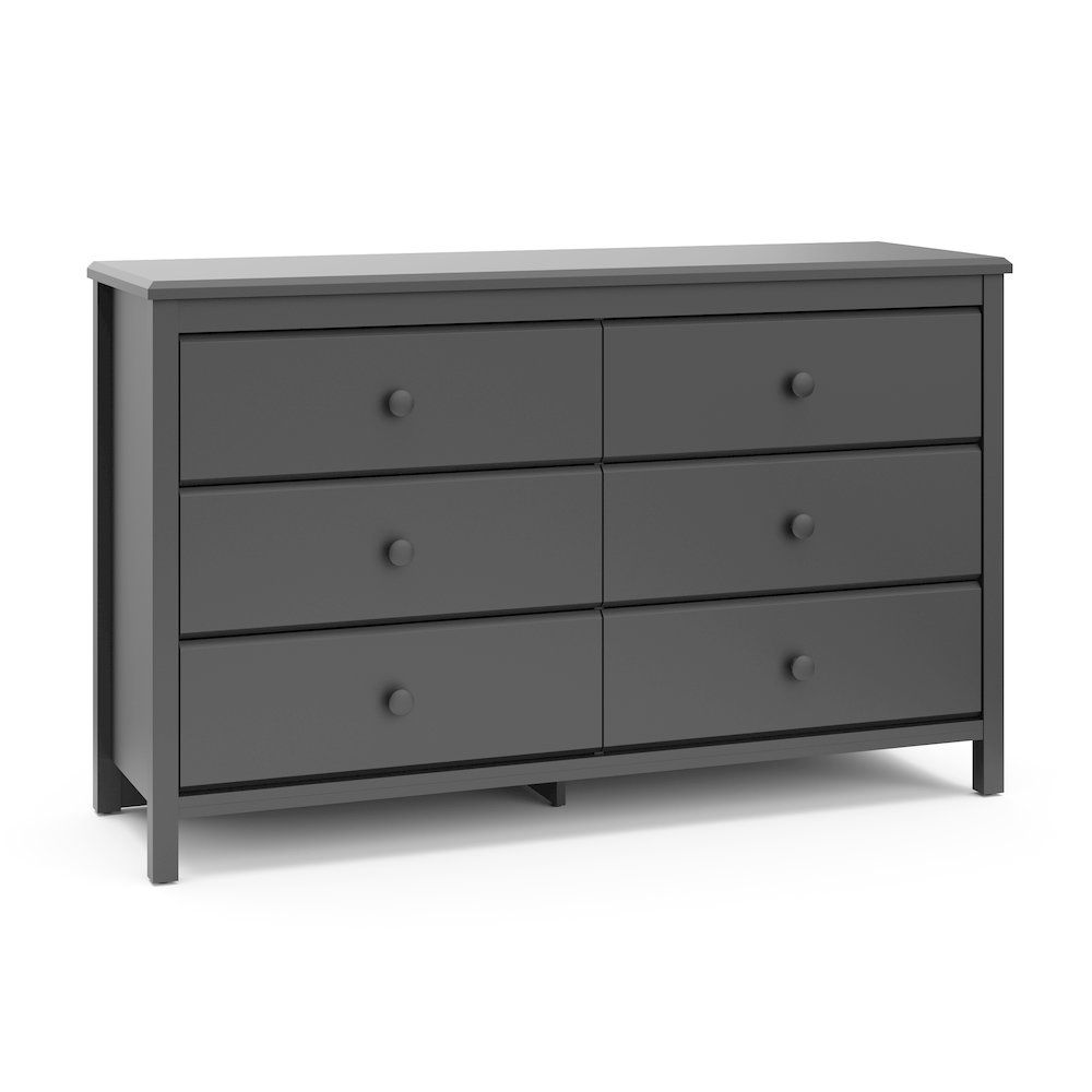 Storkcraft Alpine 6 Drawer Double Dresser (Gray) – GREENGUARD Gold Certified. Picture 1