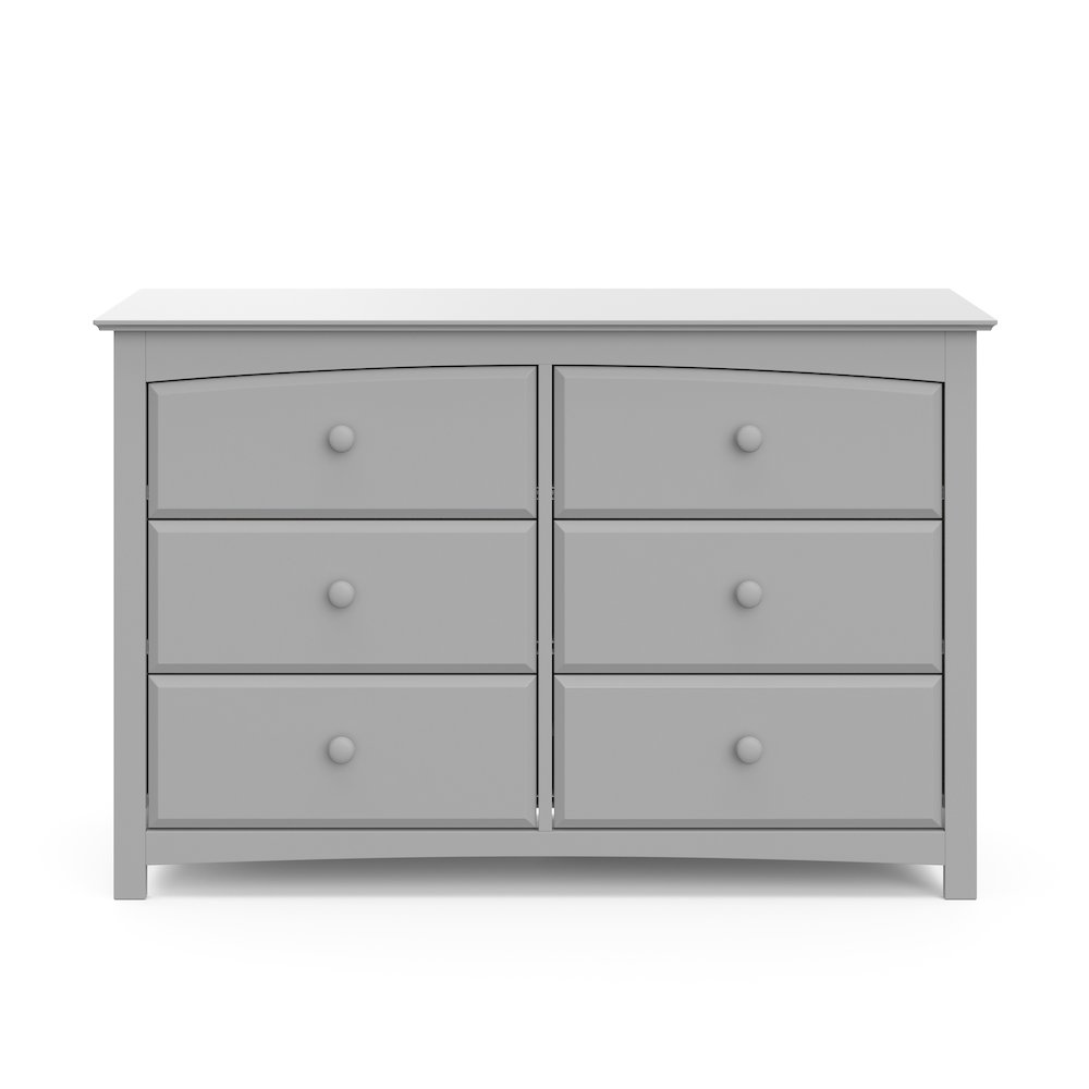 Kenton 6 Drawer Universal Double Dresser - Pebble Gray. Picture 4