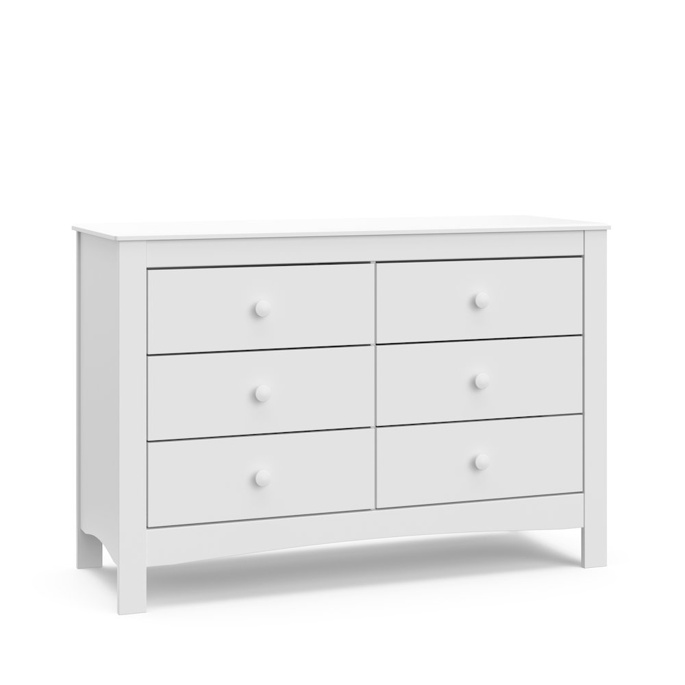 Graco Noah 6 Drawer Double Dresser (White) - 6 Drawer Double Dresser for Kids. Picture 1