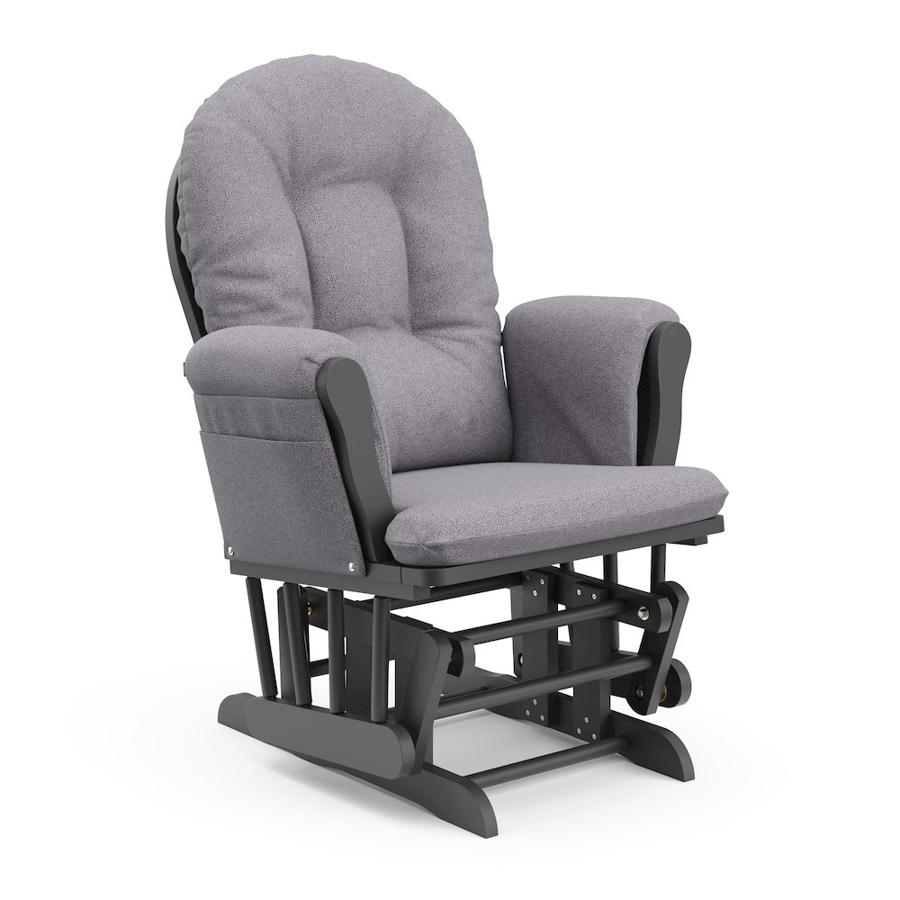 Storkcraft Hoop Glider and Ottoman - Gray with Gray Swirl. Picture 6