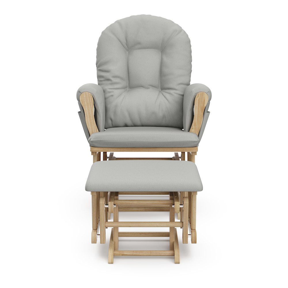 Storkcraft Hoop Glider and Ottoman - Natural with Light Gray. Picture 4