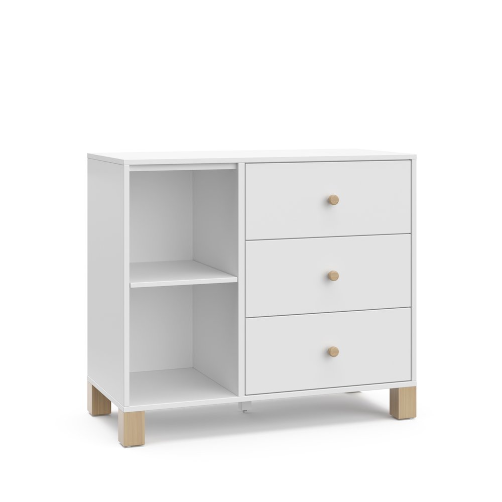 Storkcraft California 3 Drawer Combo Dresser (White with Driftwood). Picture 1