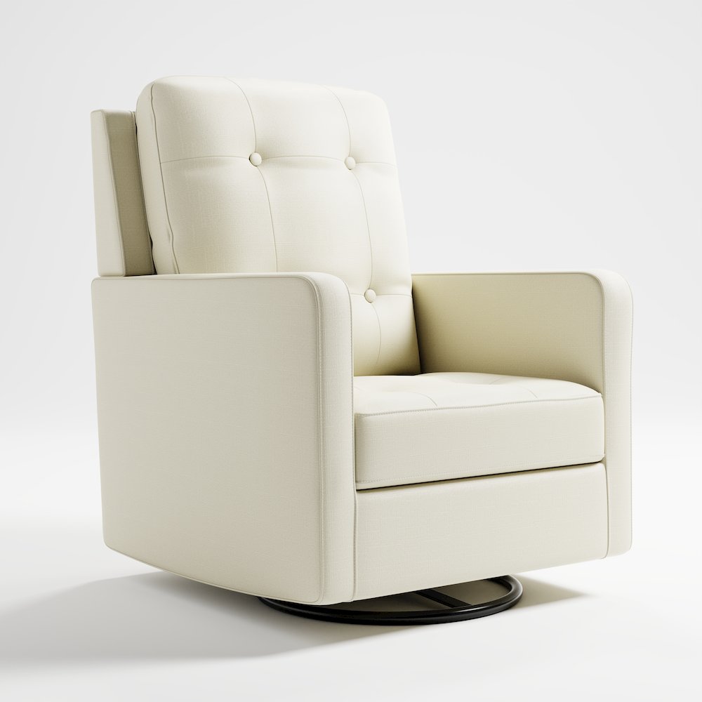 Storkcraft Beckett Upholstered Nursery Swivel Glider (Pearl). Picture 3