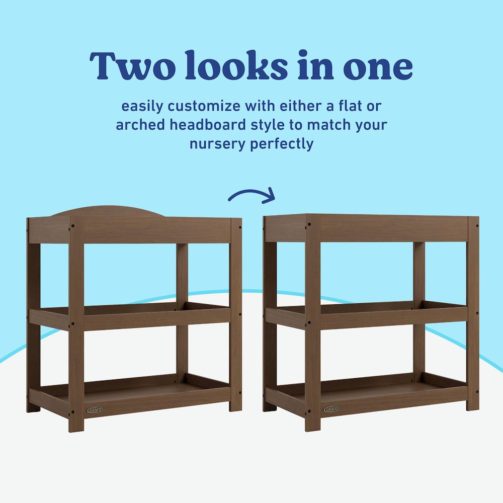 Customizable Changing Table with Water-Resistant Changing Pad - Hazelnut. Picture 4