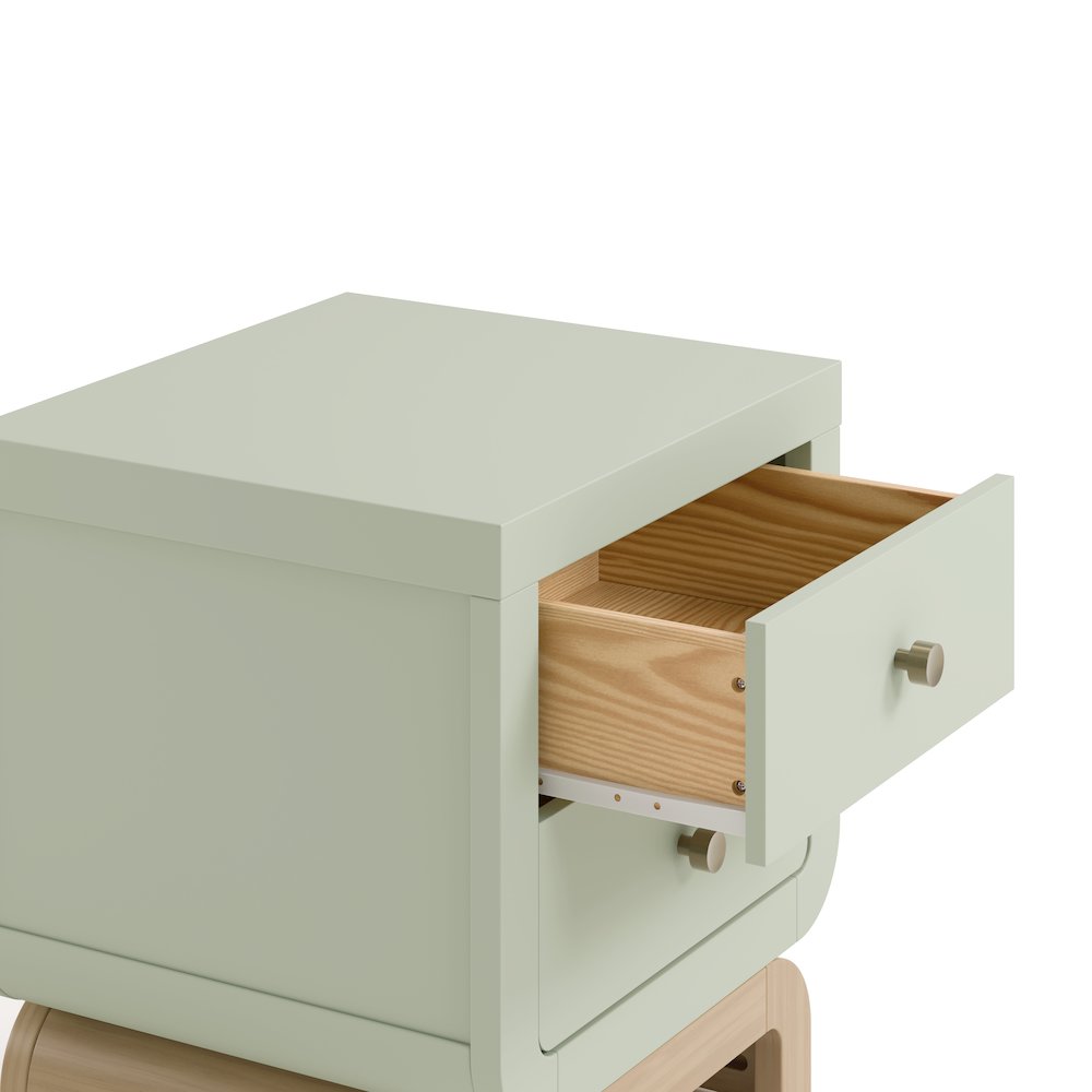Santorini 2 Drawer Nightstand - Sage & Driftwood. Picture 10