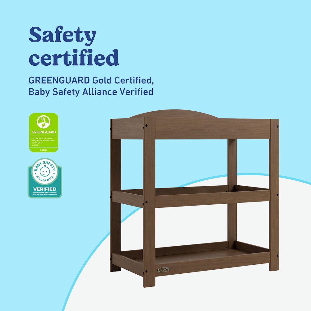 Customizable Changing Table with Water-Resistant Changing Pad - Hazelnut. Picture 7