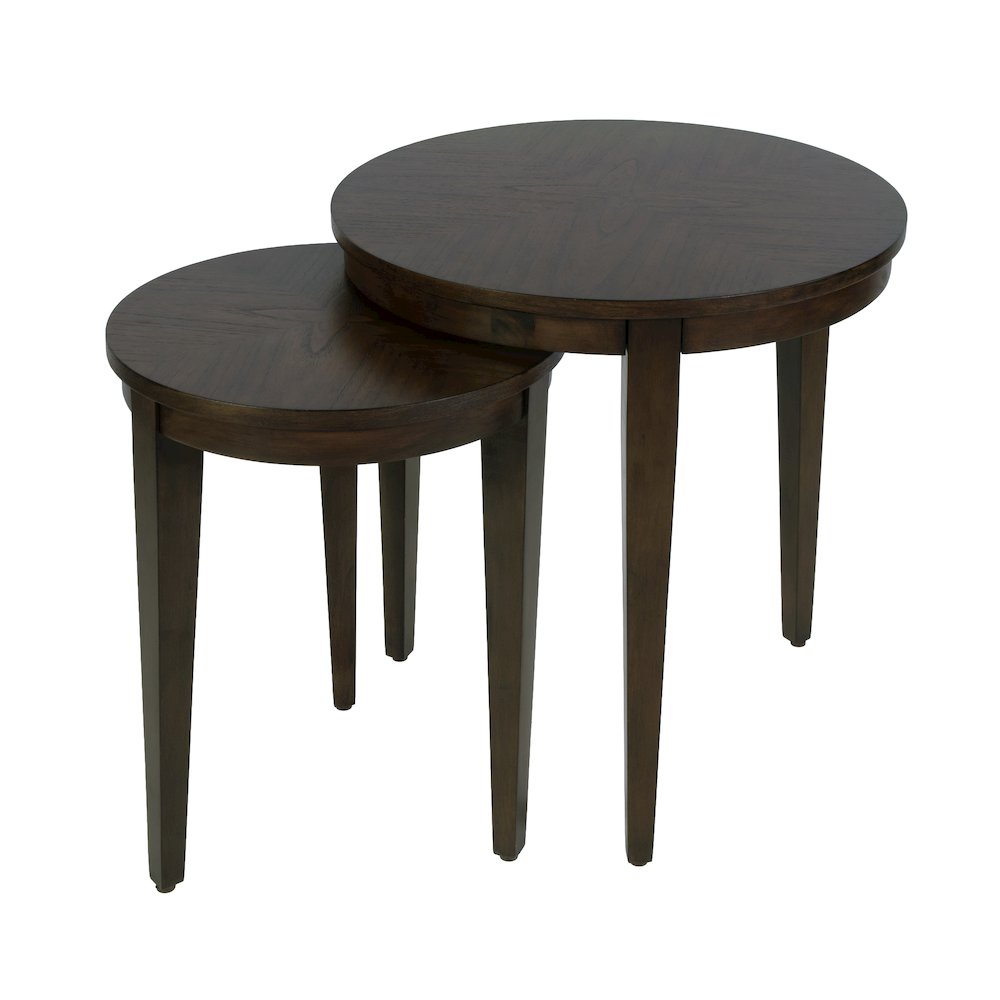 Lacey Round Nest Of Tables, Dark Brown. Picture 1