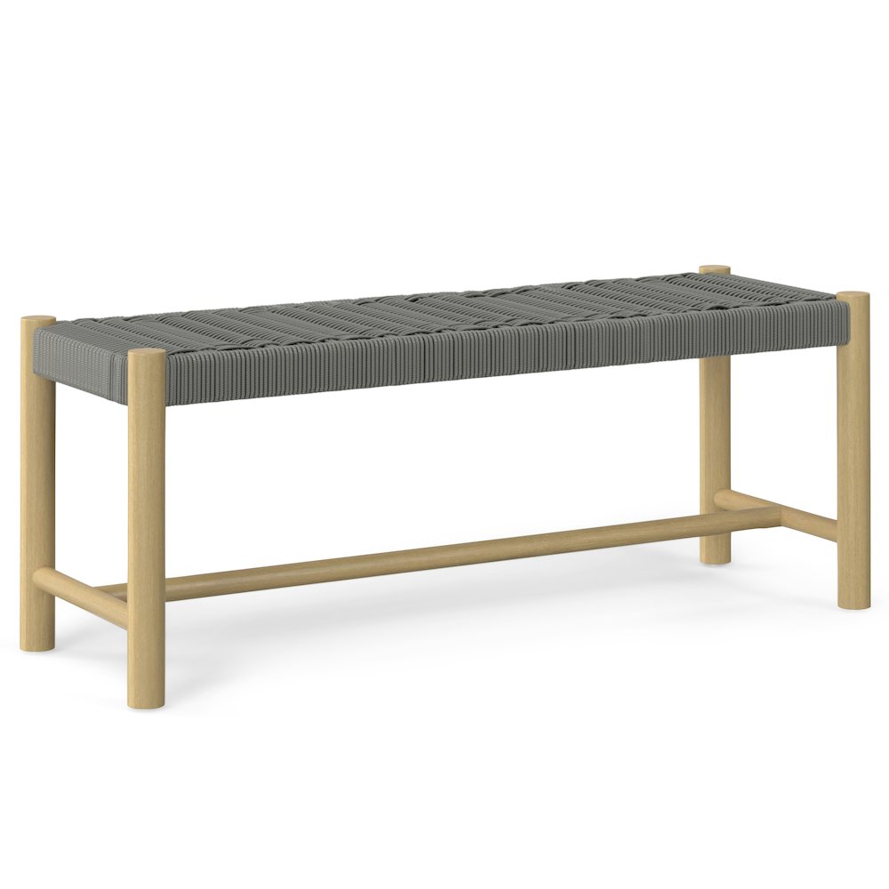 Dahlia Solid Acacia Wood Outdoor Indoor Bench In Grey. Picture 1