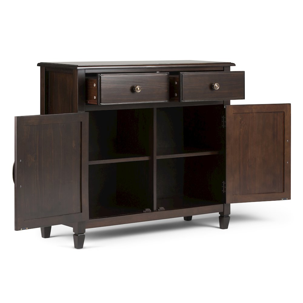 42"W Storage Bench with Shelf and 40"W Storage Cabinet in Dark Chestnut Brown. Picture 4