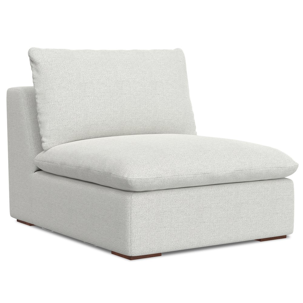 Jasmine Center Armless Sofa Module In Velvety Chenille Performance Fabric. Picture 1