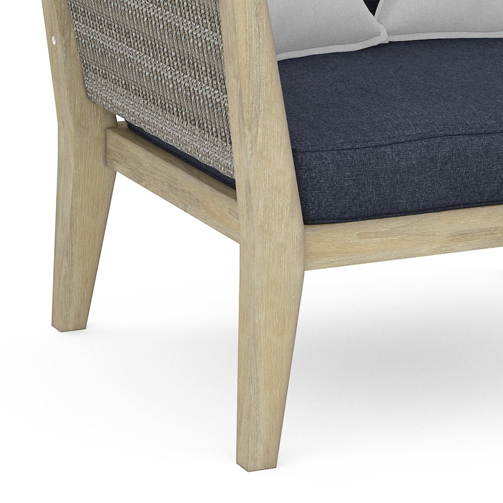 Cayman SOLID ACACIA WOOD Outdoor Conversation Chair in Slate Grey. Picture 7