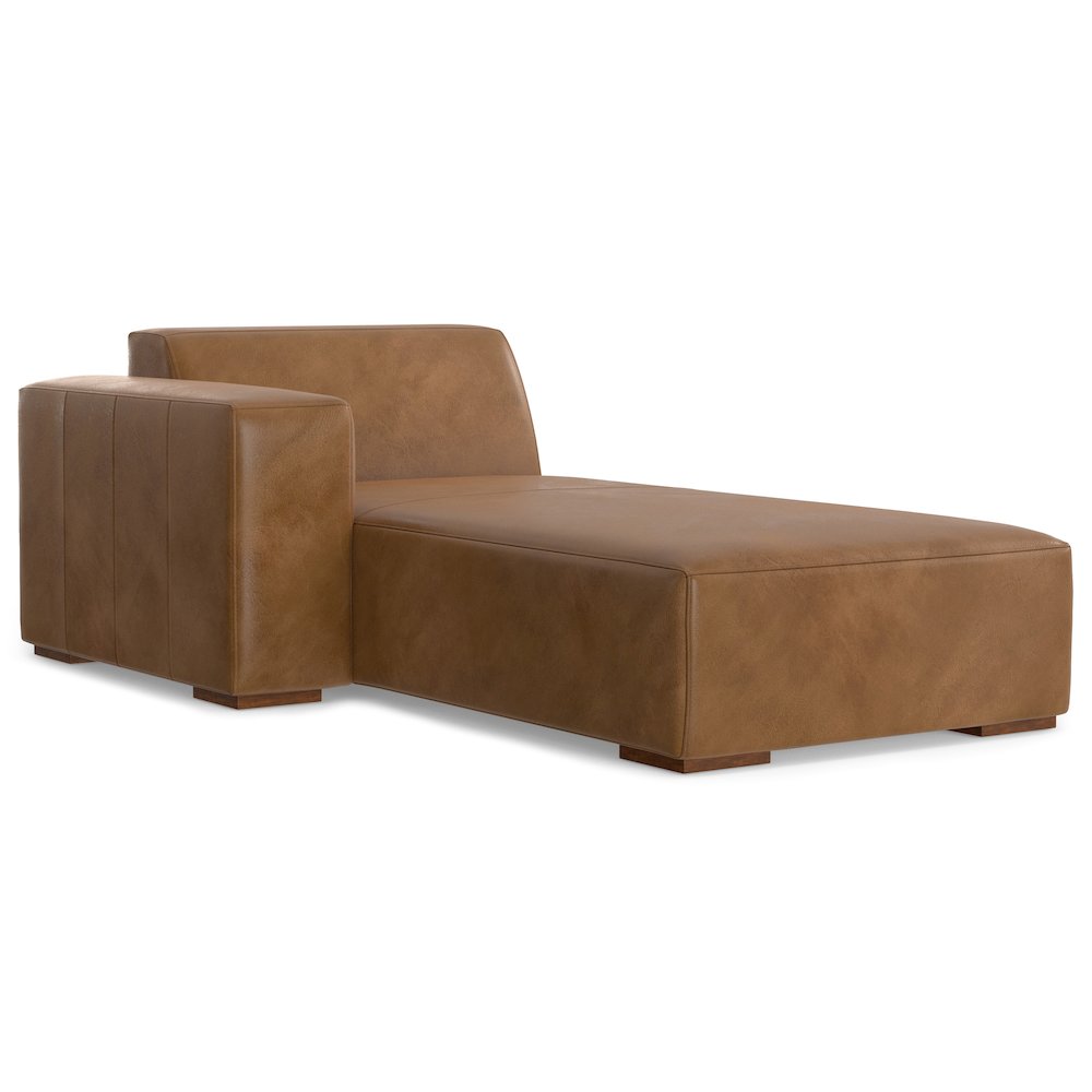Rex Left Chaise Sofa Module In Genuine Leather. Picture 1