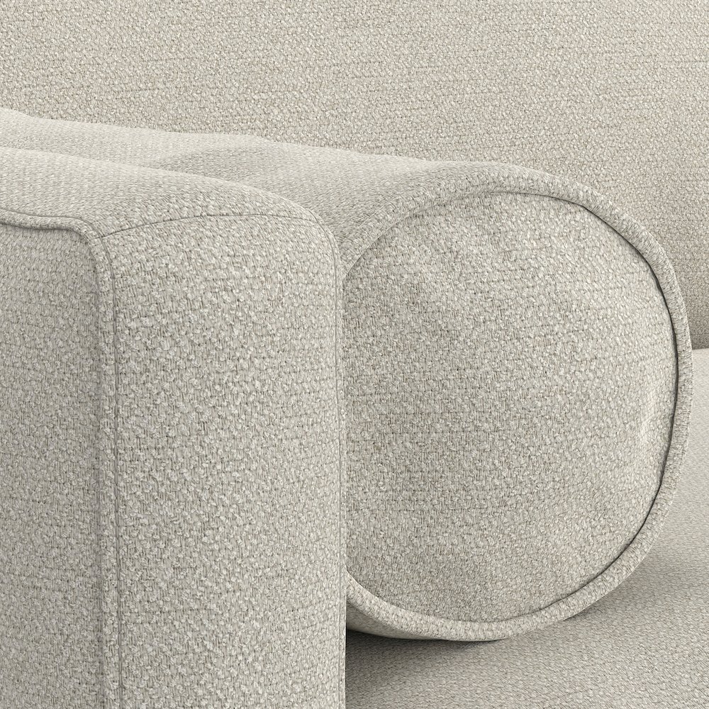 Morrison 89 inch Wide Mid-Century Modern Sofa in Cream White Woven-Blend Fabric. Picture 3