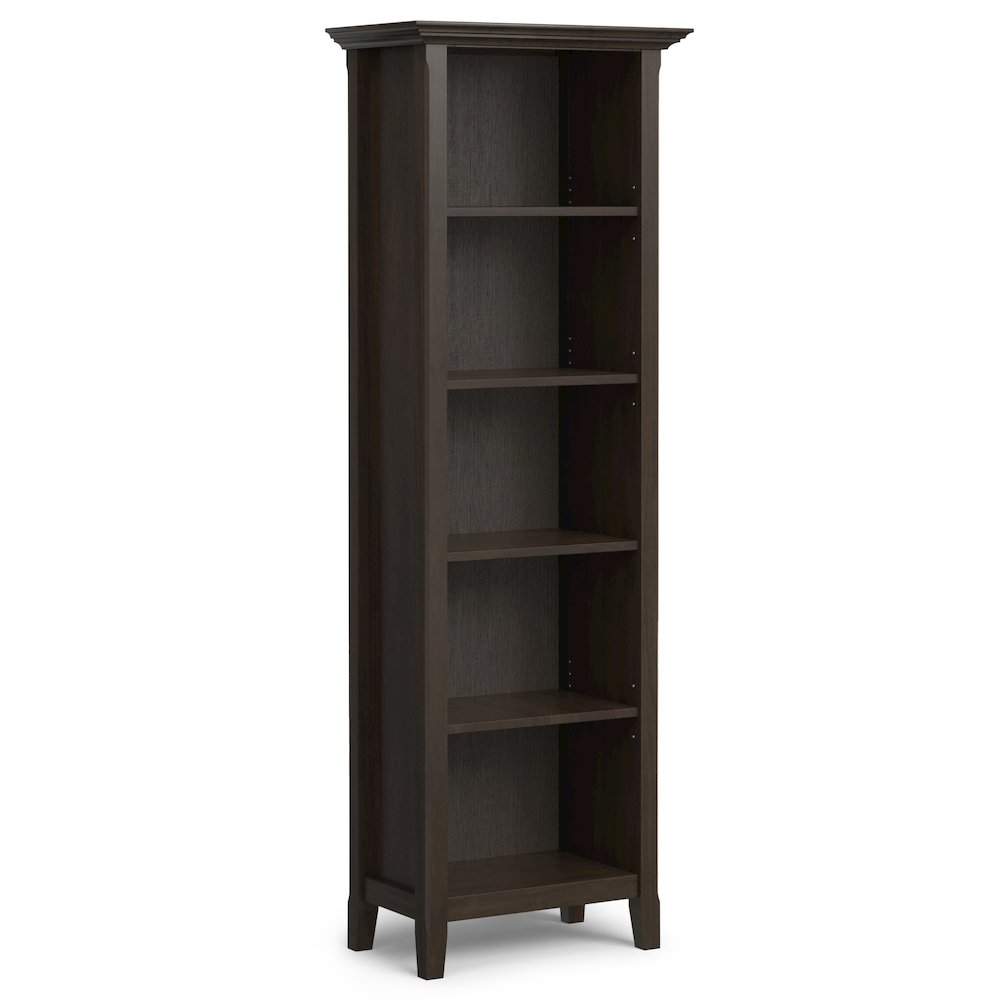 72"W Low TV Stand with Two 24"W 5 Shelf Bookcases in Hickory Brown (Set of 3). Picture 3