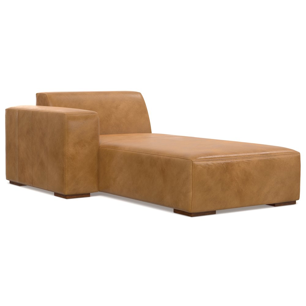 Rex Left-Facing Modular Sectional Sofa In Genuine Leather. Picture 3