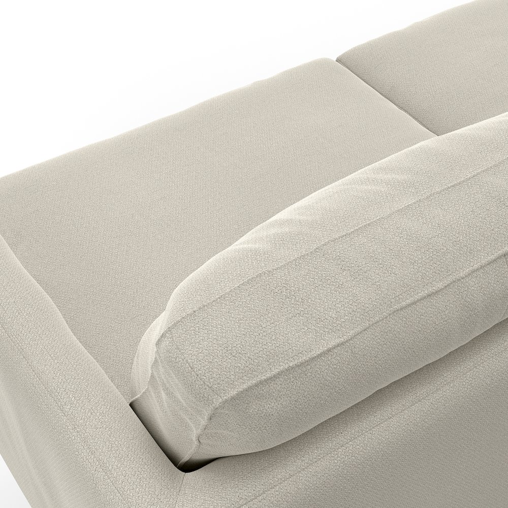 90 inch Wide Mid-Century Modern Sofa in Cream White Woven-Blend Fabric. Picture 4