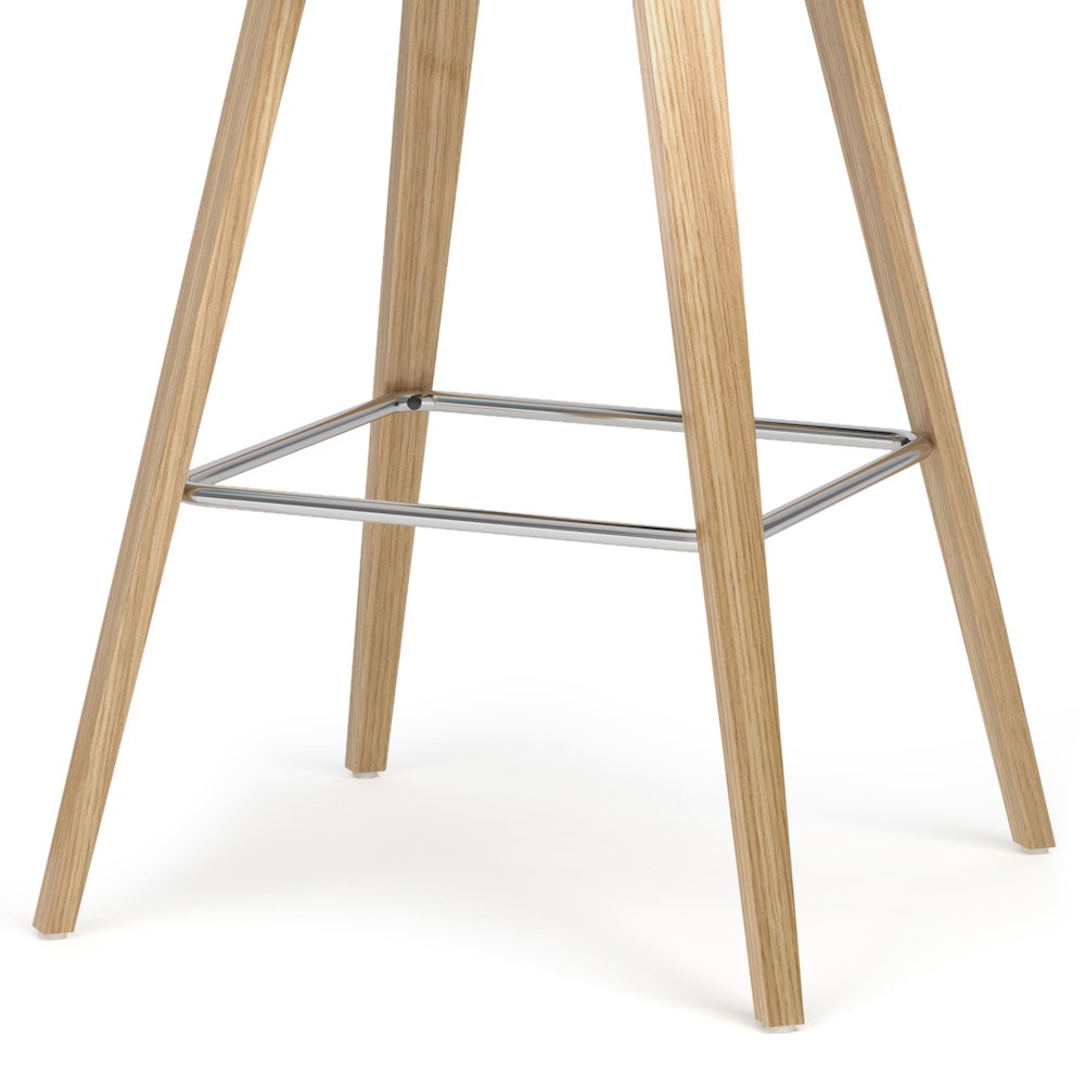 Counter Height Stool (Set Of 2) With Light Wood In Aqua Blue Polyester. Picture 4