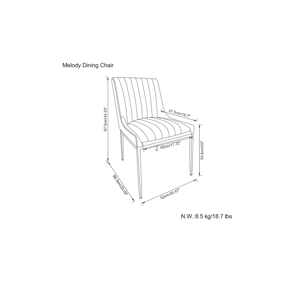 Melody Dining Chair ( Set Of 2 ) In Distressed Tan Vegan Faux Leather. Picture 5