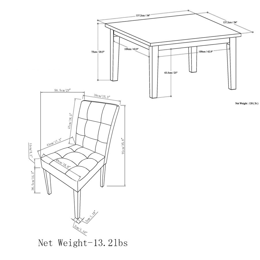 Andover Solid Hardwood 9 Piece Dining Set In Slate Grey. Picture 6